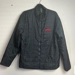 Puffer Jacket Harpoon Logo Sz L Black